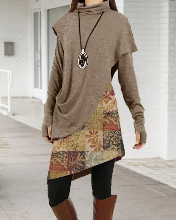 Retro Kjole i patchwork design