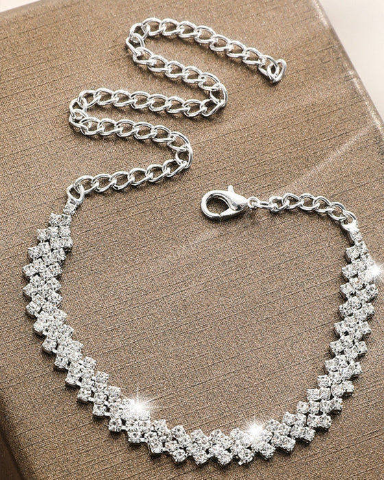 Uregelmæssig rombe rhinstens ankelkæde