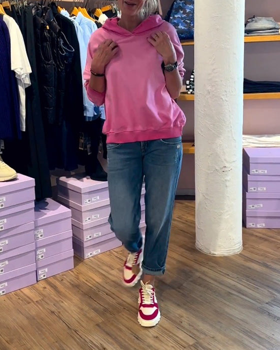 Afslappet hættetrøje i gradient farve