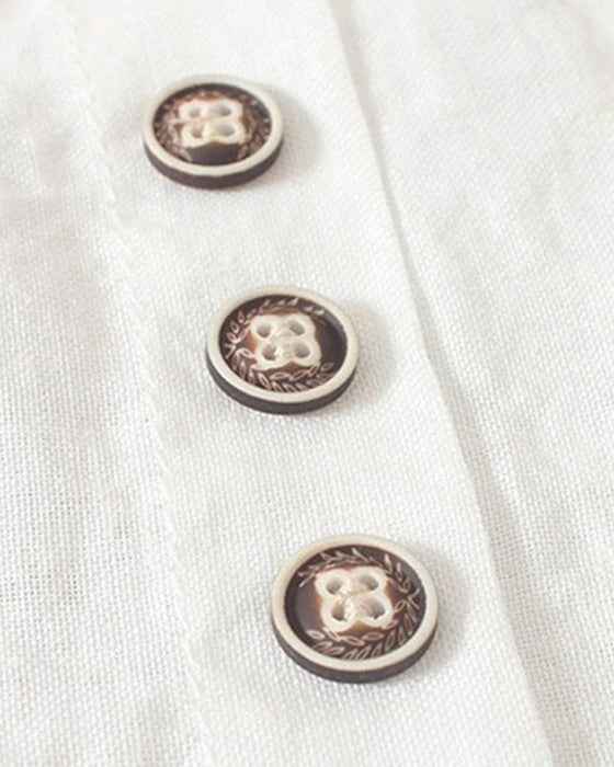 Kortærmet ensfarvet top med knapper