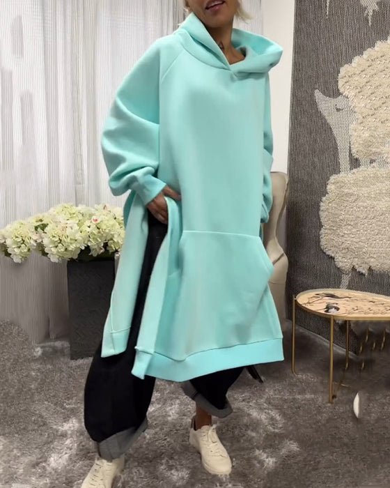 Løse hættetrøjer med slids og langærmet