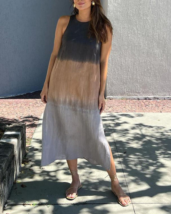 Kjole uden ærmer med gradientfarveskema