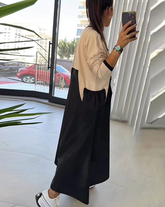 Afslappet kjole med patchworklommer