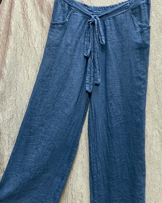 To-delt sæt | Bluse med print og bukser med elastikbånd