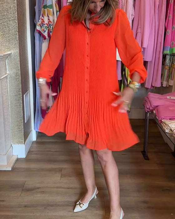 Kvinders solid patchwork plisseret kjole