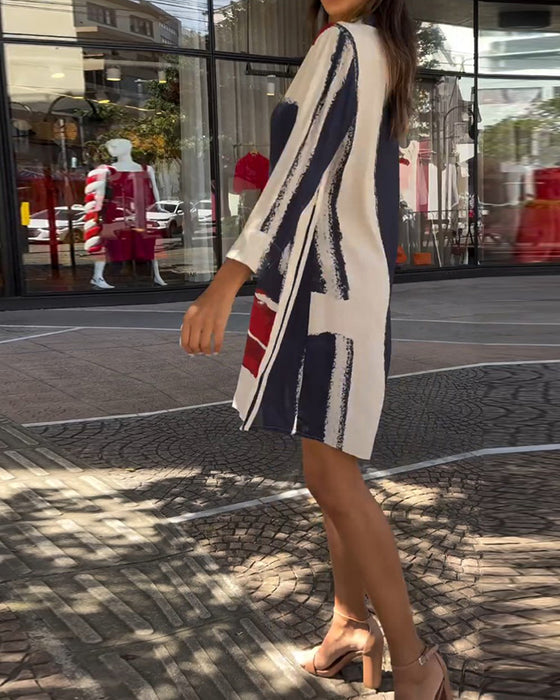 Patchwork kjole med slids