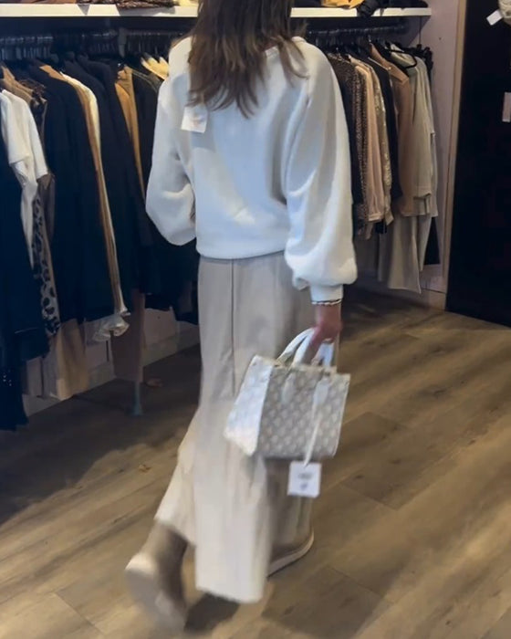 Sweatshirt i løs pasform med bare skuldre