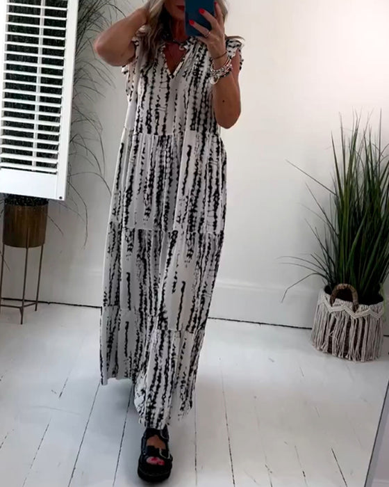 Lang kjole med print