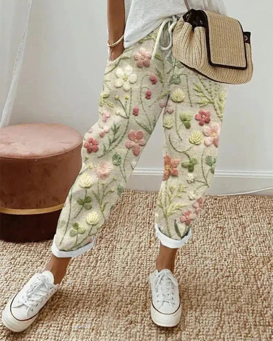 Bukser med lommer og print