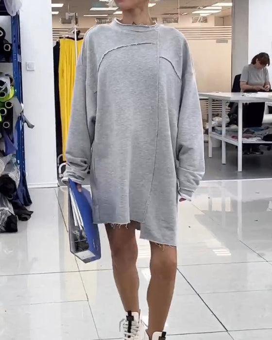 Afslappet skiftkjole med rund hals