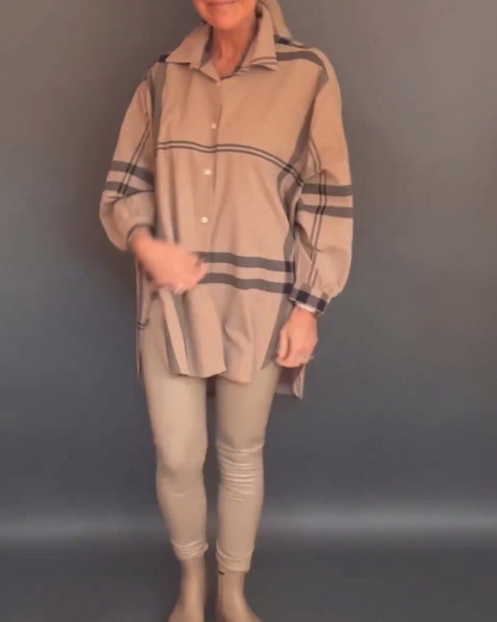 Afslappet uregelmæssig ternet skjorte