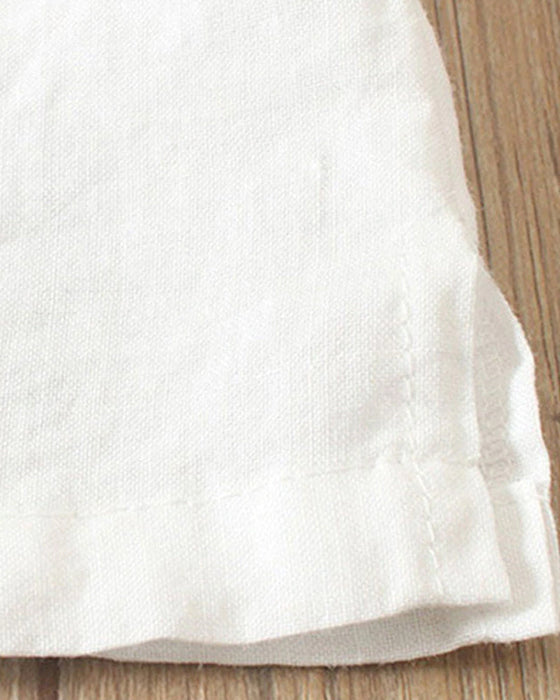 Kortærmet ensfarvet top med knapper