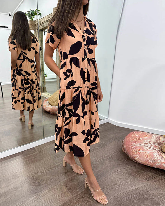 Kjole med print og lommer