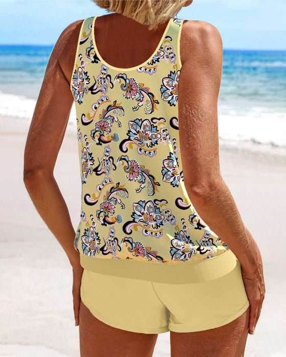 Tankini badedragt med print