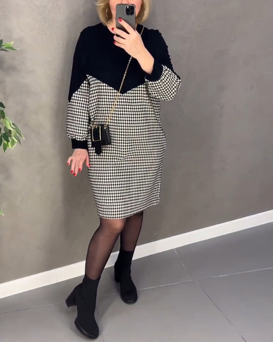 Smart halvvejs ternet kjole