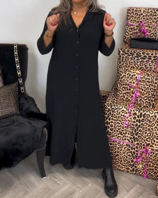 Lang skjortekjole med knapper