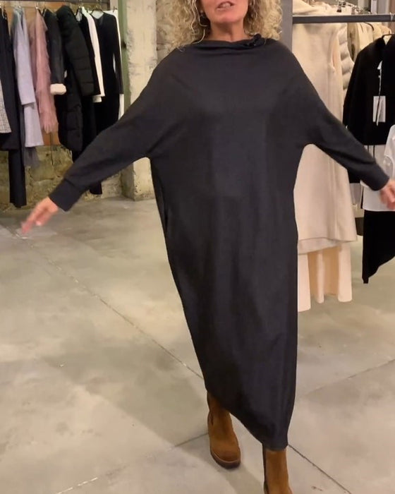 Afslappet flagermus-ærmet kjole