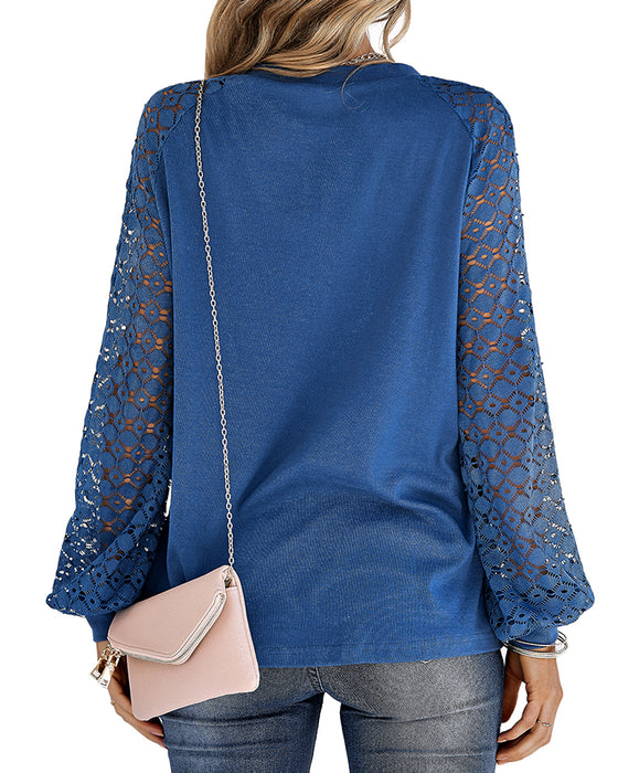 Top med blondeærmer