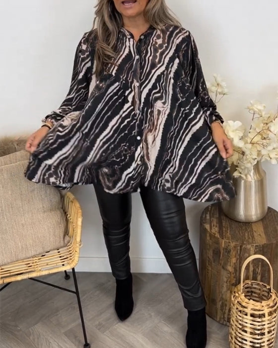 Langærmet bluse i retrostil