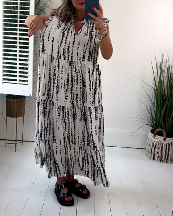 Lang kjole med print