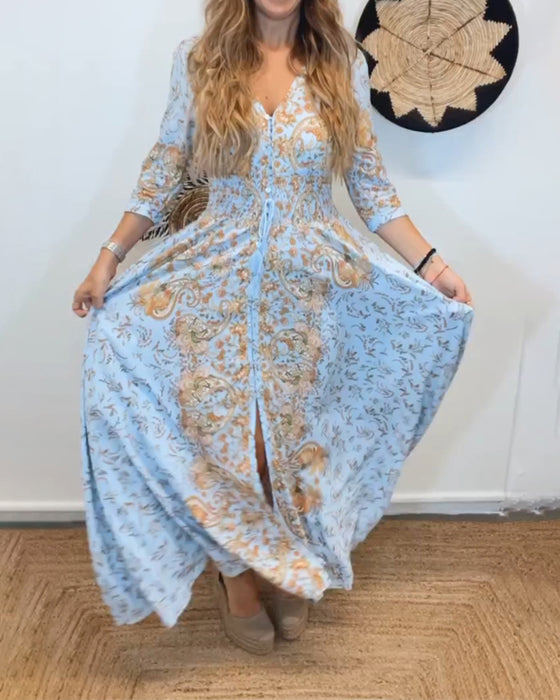 Elegant lang pendlerkjole til kvinder