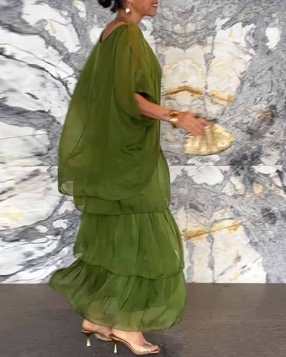 Lagopdelt kjole i løs pasform