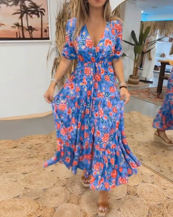 Kjole med roser og slids