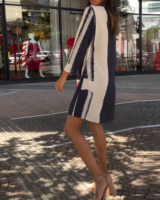 Patchwork kjole med slids