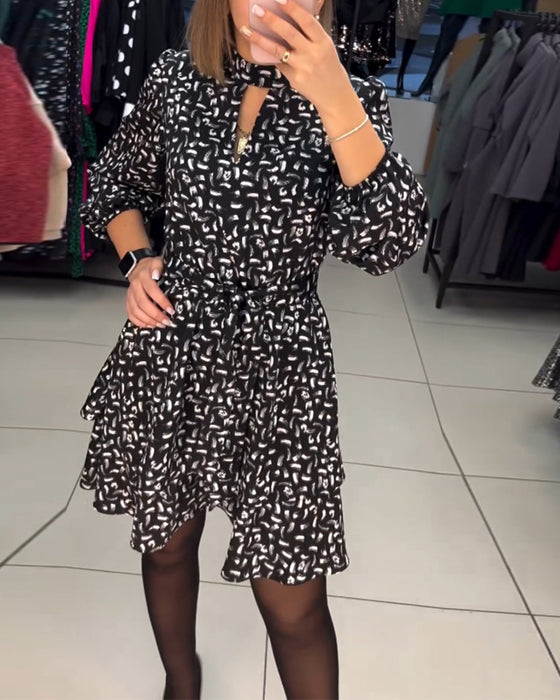 Elegantmønstret festkjole