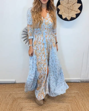 Elegant lang pendlerkjole til kvinder