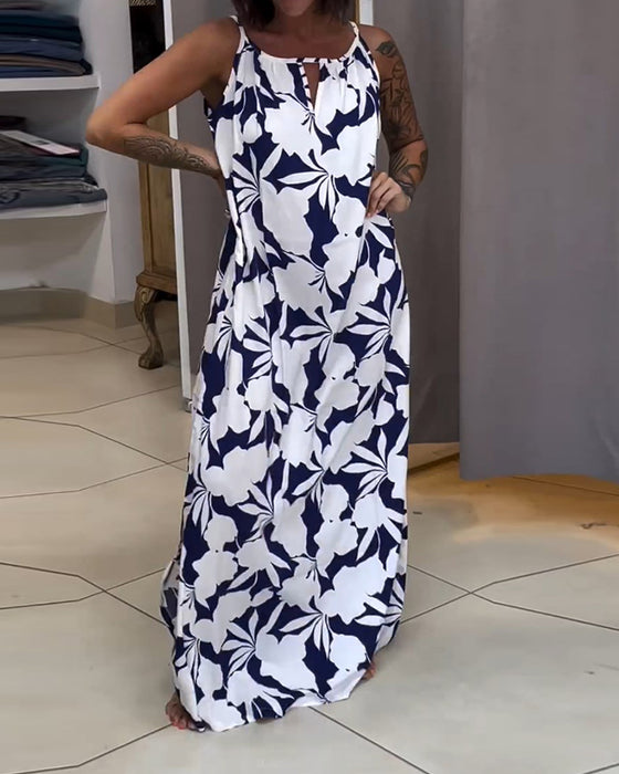 Kjole med bindebånd og print