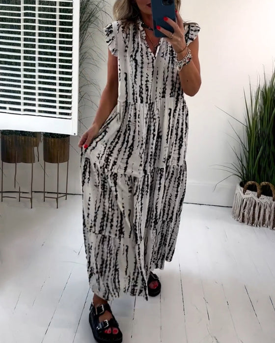 Lang kjole med print