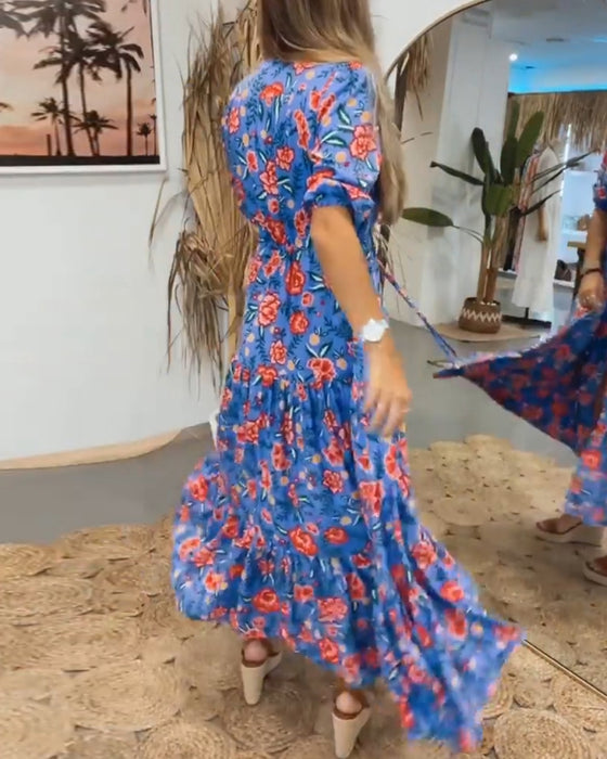 Kjole med roser og slids