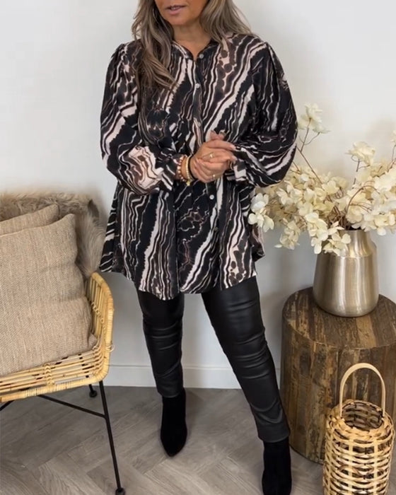 Langærmet bluse i retrostil