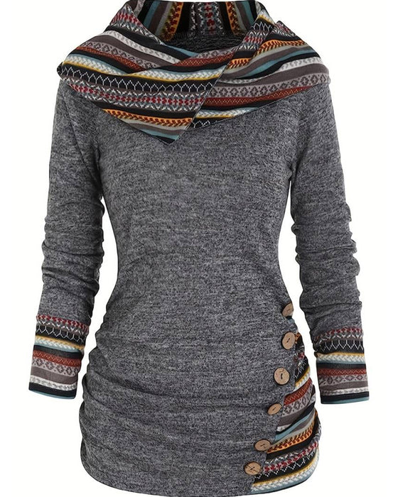 Afslappet hættetrøje i kontrastfarver