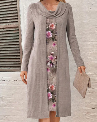 Patchworkkjole med blomsterprint