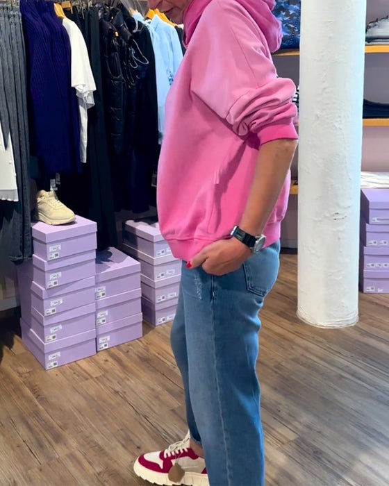 Afslappet hættetrøje i gradient farve