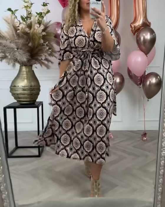 Kvinder afslappet kjole med etnisk print