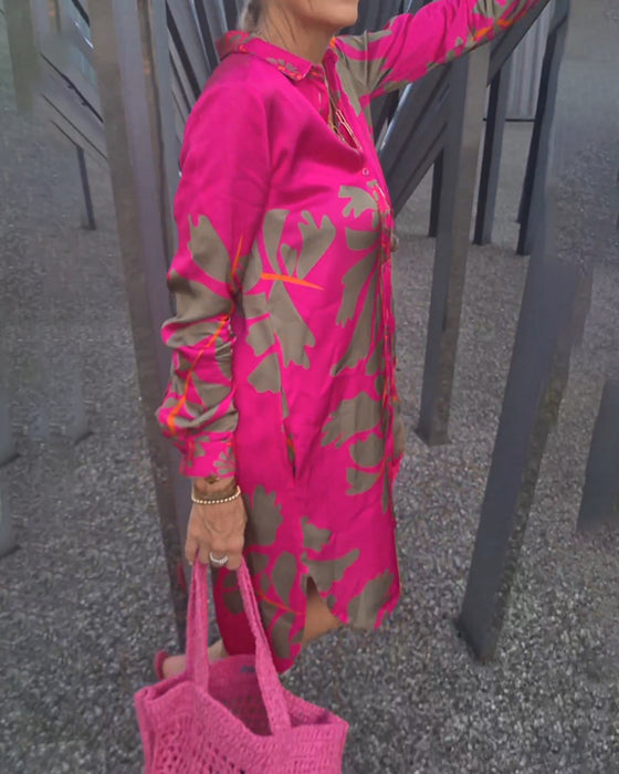 Langærmet skjortekjole med krave