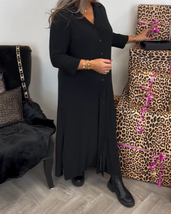 Lang skjortekjole med knapper