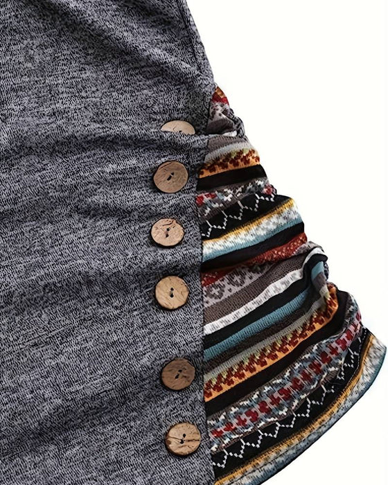 Afslappet hættetrøje i kontrastfarver