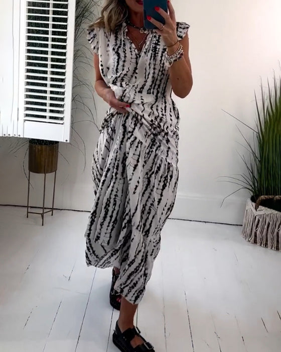 Lang kjole med print