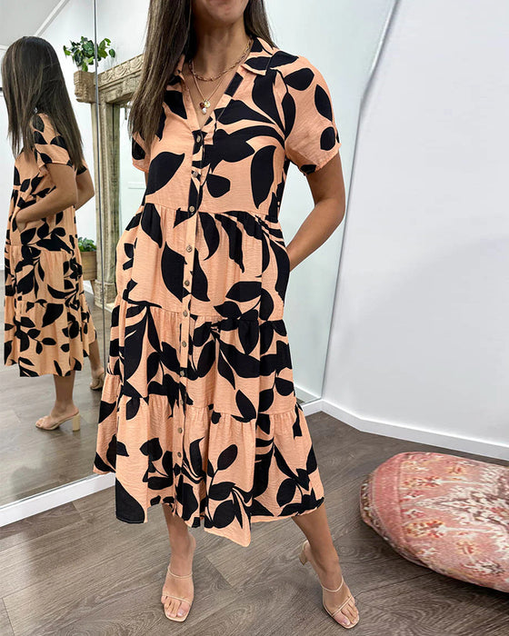 Kjole med print og lommer