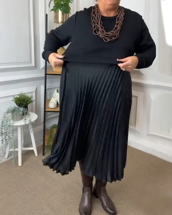 Lang patchworkkjole med svaj