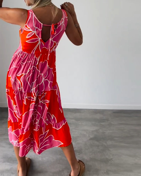 Kjole med patchworktryk til kvinder