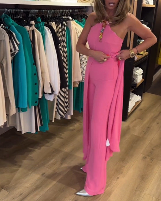 To-delt sæt | Top med åben ryg og bukser